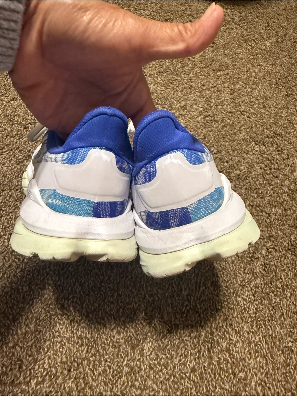 Hoka One One Women's White and Blue Running Sneakers 7.5B - Picture 5 of 8